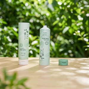 Tubo de PE Verde Claro Tipo Mármol, Personalizado con Texto en Chino, Tubo Suave con Tapa Abatible Tipo Menta para Limpiador Facial con Clorofila - Product Image 1