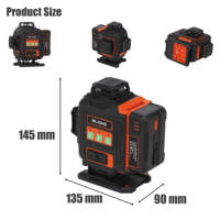 Niveau laser vert 4D 16 lignes télécommandé RC MK-4D04B - Outil professionnel pour chantier