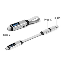 Kabel Data USB Magnetik 3 in 1 Portabel dengan Layar LED Daya 100W PD Pengisian Cepat Casing Aluminium Alloy Logo Kustom Hadiah
