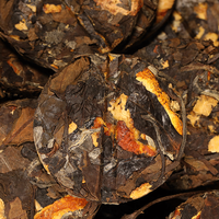 Mini-gâteau au thé blanc Chenpi 200g, thé compressé aromatisé à la peau de mandarine, vente en gros