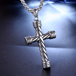 <b>Men's</b> Stainless Steel <b>Cross</b> Pendant Necklace | PVD 18K Gold Plated <b>Cross</b> Design | Trendy and Durable Religious Jewelry for <b>Men</b> - Product Image 4