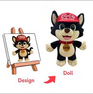 Fabricant de peluches personnalisées COCO Cat, fabricant de jouets en peluche personnalisés avec rembourrage en coton PP 100% polyester - Product Image 1