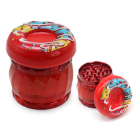 Broyeur à herbes manuel en alliage de zinc 73 mm, design donut coloré, 4 couches, logo personnalisé, accessoires pour fumeurs