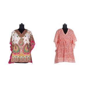 Vente chaude sans manches été court caftan fournisseur indien haute qualité femmes vêtements court Caftan belle dame robe main bloc - Product Image 1