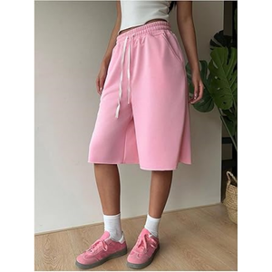 Shorts de détente amples de <span class=keywords><strong>haute</strong></span> qualité, shorts longs d'été pour femmes, shorts <span class=keywords><strong>taille</strong></span> <span class=keywords><strong>haute</strong></span> personnalisés, shorts pour femmes 100% polyester - Product Image 2