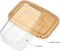 Boîte à gâteau en bambou pour desserts, avec logo gravé au laser, cadeau promotionnel, couvercle en acrylique transparent avec rangement en bambou, anti-poussière