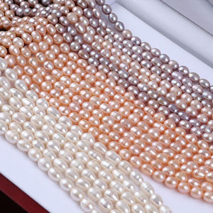 7-8มิลลิเมตรขายส่งที่มีคุณภาพสูงจริงธรรมชาติสีชมพูน้ำจืดข้าวมุก Strand - Product Image 3