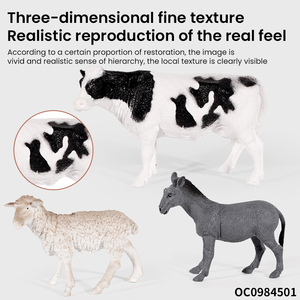 4 pezzi di simulazione di maiale di mucca di pecora asino di plastica animale da <span class=keywords><strong>fattoria</strong></span> modello figure giocattoli <span class=keywords><strong>per</strong></span> <span class=keywords><strong>bambini</strong></span> - Product Image 4