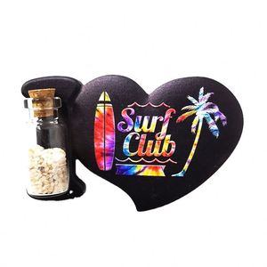 Novedades 2025 en Decoración del Hogar: Imán de Corazón Negro, Recuerdo de Playa de Mallorca, Producto Artesanal de Resina - Product Image 1