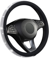 QCI005 блестящий чехол для руля автомобиля, кожаный универсальный чехол для руля с блестками, 15 дюймов, для BMW