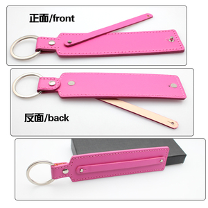 Llavero de cuero PU de 8mm, cinturón pequeño, regalos de Navidad, puede a través de 8mm, abalorio deslizante, letras deslizantes, llavero DIY de cuero PU - Product Image 4