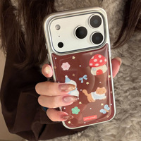 Coque adhésive en gel pour iPhone 17 Pro Max, motif bonhomme de neige rétro, compatible iPhone 16, coques de téléphone Apple 15, couleur marron hiver, design tendance