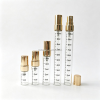 Vente en gros d'atomiseurs de parfum en verre de 2 ml, 3 ml, 5 ml, 10 ml, flacon pulvérisateur portable rechargeable avec pulvérisateur en aluminium plaqué or