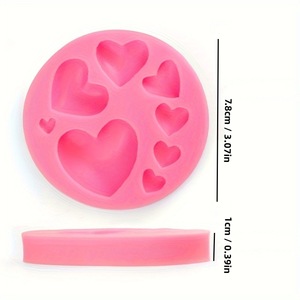 Heart Shaped Chocolate Candy <b>Mold</b> Pink Silicone For Valentine's Day DIY Fondant Cake Decorating Resin Epoxy <b>Molds</b> - Product Image 5
