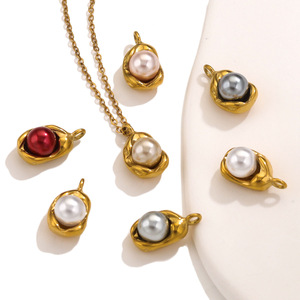 18K PVD Gold Plated Stainless Steel Multi Colors Mother of Pearl Charm Pendant for Necklace, Earrings, <b>Bracelet</b> & Jewelry Making - Product Image 4