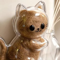 Aimant de réfrigérateur pour poils de chat, capsule transparente DIY, souvenir pour la conservation des poils de chat, cadeau commémoratif pour la perte d'un animal de compagnie