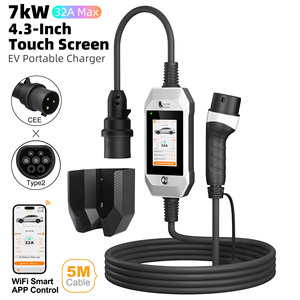 Feyree 7kW AC EV Charger Type 2 Portable Adjustable EV Charger Schedule Charging Touch Display IP65 <b>Waterproof</b> - Product Image 1