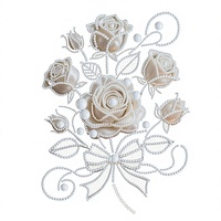 Kit de Peinture DIY Rose Perle 3D, Art Diamant Fleur Perle Blanche, Broderie Strass Faite Main, Décoration Murale pour Adultes Débutants