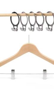 Cintres de sécurité en bois naturel de style hôtel Finition laquée à un niveau Serrure à anneau <span class=keywords><strong>antivol</strong></span> en métal - Product Image 4