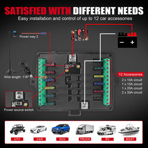 Panel de interruptor de 12 bandas, Control inalámbrico RGB, IP65, resistente al agua, 3 modos de iluminación, Material de aluminio para camión, todoterreno, barco, coche, RV - Product Image 6