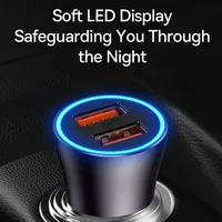 Chargeur de voiture Baseus Charge rapide 60W USB Type C ,QC 4.0 PD 3.0 Chargeur de voiture à charge rapide pour iP 13 12 Pro Max Xiaomi Samsung