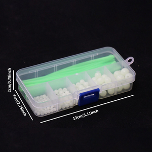 170 pièces/ensemble perles de pêche <span class=keywords><strong>en</strong></span> plastique lumineuses et Tubes <span class=keywords><strong>en</strong></span> silicone souple ensembles perles lumineuses flottantes Anti enroulement <span class=keywords><strong>Tube</strong></span> manchon plate-forme - Product Image 3
