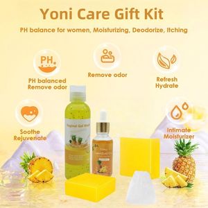 Ananas Feminine Wasch gel Yoni Produkt Kit Vaginal Detox Öl Yoni Riegel Seife für Frauen - Product Image 4