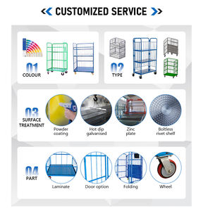 Chariot logistique pliable en métal galvanisé de stockage de livraison express d'entrepôt de supermarché au détail - Product Image 6