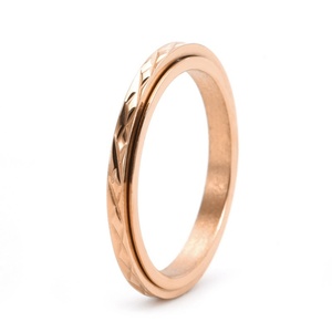 Anillo Antiestrés de Acero Inoxidable con Piedra Natural, Joyería Giratoria con Imanes, Moderno para Estudiantes, Bodas, Compromisos y Fiestas - Product Image 6