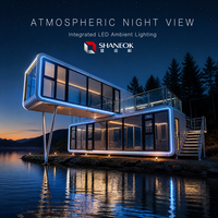 Maison préfabriquée compacte, cabane mobile, capsule spatiale, conteneur plat 20ft 40ft, structure en acier moderne, OEM personnalisé