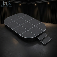 Plataforma de Escenario para DJ de Aluminio de 4x4 pies, Forma Cuadrada, Portátil, de Madera Contrachapada, para Eventos y Conciertos