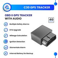 SKYWONDER C30 pelacak mobil harga rendah OBD GPS 4G dengan Google API Monitor suara Alarm melebihi kecepatan