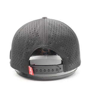 Premium Grey Custom 7-Panel Waterproof Flat Bill Baseball Cap with Laser Cut & Rubber Logo for High-Quality Unisex - Product Image 4