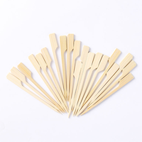 Brochettes Teppo en bambou naturel de haute qualité avec logo personnalisé, biodégradables, à long manche, pour barbecue extérieur, camping et fêtes
