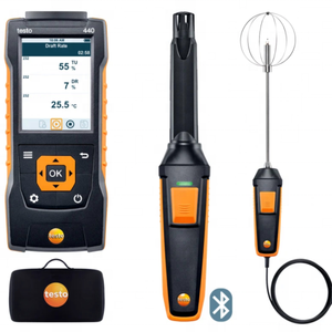 Testo 440 - Instrument de mesure de la vitesse de l'air et de l'IAQ pour tester les systèmes de ventilation et de climatisation, capteur de vitesse d'air Air V - Product Image 3