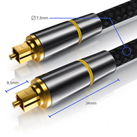Câble audio numérique optique SPDIF CAT 3 de haute qualité avec connecteur platine, connecteurs métalliques, accessoires de connecteurs premium