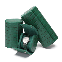 Vente en gros de boîtes à montres de luxe en cuir à motif crocodile, 1, 2 ou 3 emplacements, logo personnalisé, boîte de rangement pour voyage, emballage pour montres