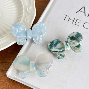 Pinza de pelo de chica de ácido acético con lazo de diamante dulce de color caramelo de estilo coreano - Product Image 6