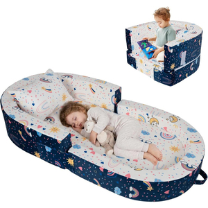 Custom Toddler <b>Sofa</b> Bed Flip Open Kids Lounge Chair <b>Play</b> Couch Removable Cover Plush Velvet for Bedroom Living Room Travel - Product Image 1