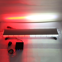 Barre lumineuse stroboscopique BIAOCHI 1200 mm, étanche, LED rouge et blanc, lumière d'avertissement d'urgence pour ambulance, sirène 12 V et haut-parleur intégré