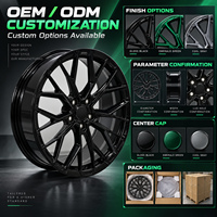 Jantes forgées 6061-T6 à 10 branches en Y, finition noir brillant, concaves peu profondes, 18-22 pouces, 5x112 5x120 5x130 pour BMW Audi Mercedes-Benz