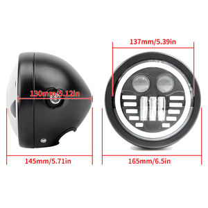 新设计电动摩托12v前照灯，带转向信号高/低复古摩托车摩托车圆形发光二极管前照灯 - Product Image 2