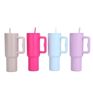 Vaso Térmico de Acero Inoxidable 304 de Doble Pared de 40oz con Asa y Popote para Uso en Exteriores y Coche - Product Image 4