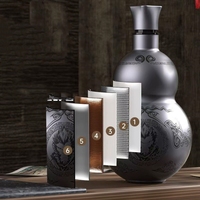 Bouteille d'eau isolée en acier inoxydable en forme de gourde mythe noire MM Thermos de sport avec sangle et corde pour cadeau spécial