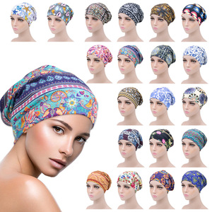 Nueva seda satén mujer Hijab turbante diadema banda elástica gorra deportes pesca fiesta playa apropiado adultos indio - Product Image 1