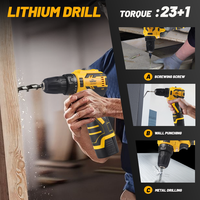 Perceuse à percussion sans fil 45 Nm 3000 tr/min 10 mm avec moteur sans balais et batterie lithium-ion, vitesse variable, OEM pour atelier de bricolage