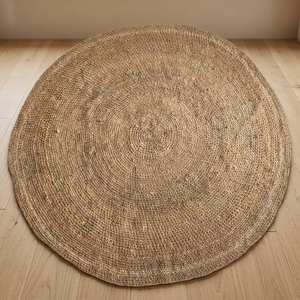 Home Basket Bali Jute <b>Carpet</b> Goni Rapat <b>Round</b> Natural Color - Product Image 3