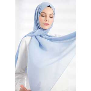 Voile en mousseline bleu ciel respirant et léger pour femme, accessoire de mode islamique - Product Image 2