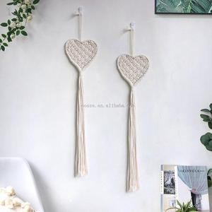 <span class=keywords><strong>Tapiz</strong></span> colgante de pared de macramé con forma de corazón bohemio hogar dormitorio sala de estar borla tejida a mano decoración del hogar - Product Image 2