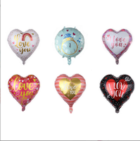 Articles de décoration pour mariage et Saint-Valentin, ballons en feuille en forme de cœur imprimés « Je t'aime », ballons en forme de cœur « Embrasse-moi », 18 pouces